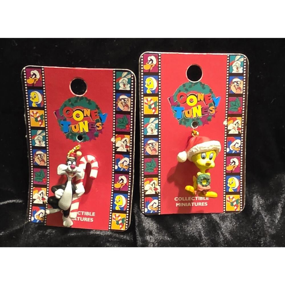 1990’s Looney Toons - Collectible Miniatures - Mini Ornaments - Lot Of 2